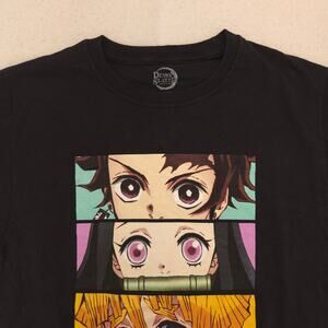 Demon Slayer Anime Short Sleeve Crew Neck Graphic T-Shirt Mens Size S Black